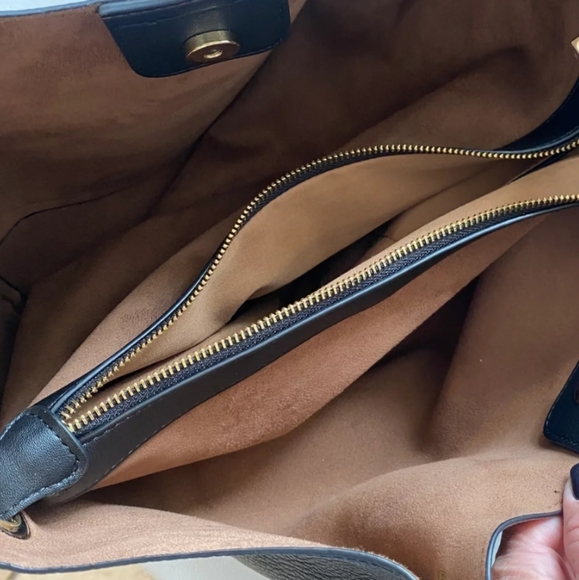 NWT‎ Black Vegan Leather Tote Bag- Satchel Carryon Handbag Office Work - Picture 11 of 14